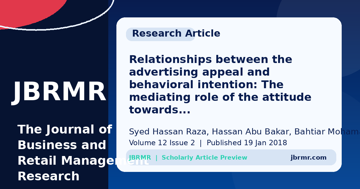 Relationships between the advertising appeal and behavioral intention ...