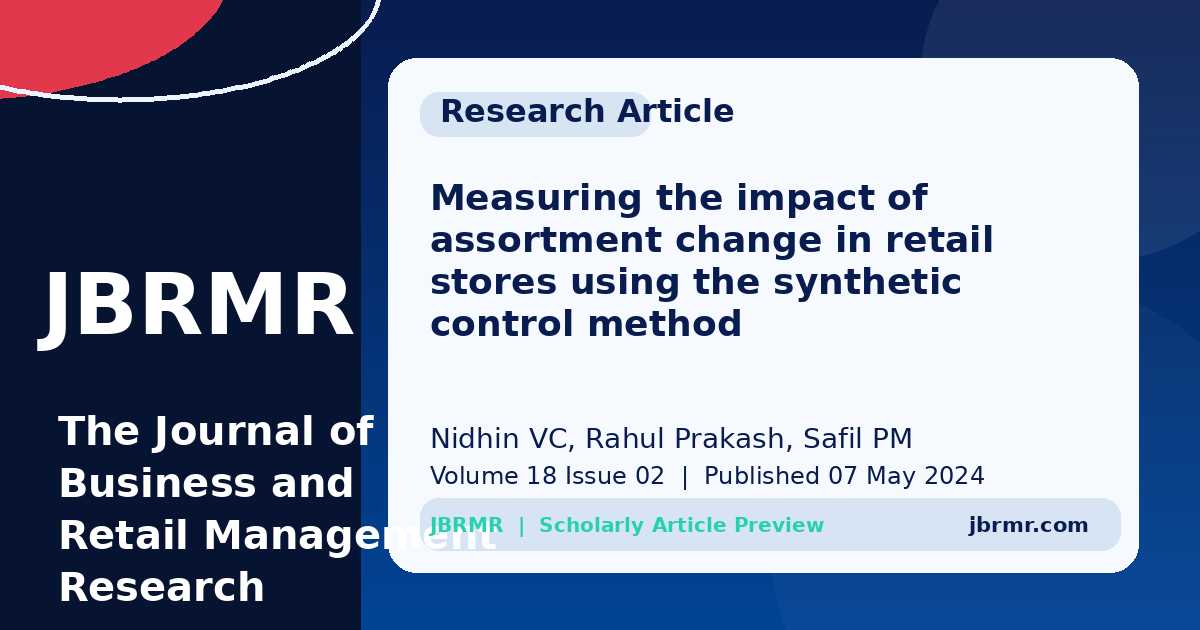 Measuring the impact of assortment change in retail stores using the ...